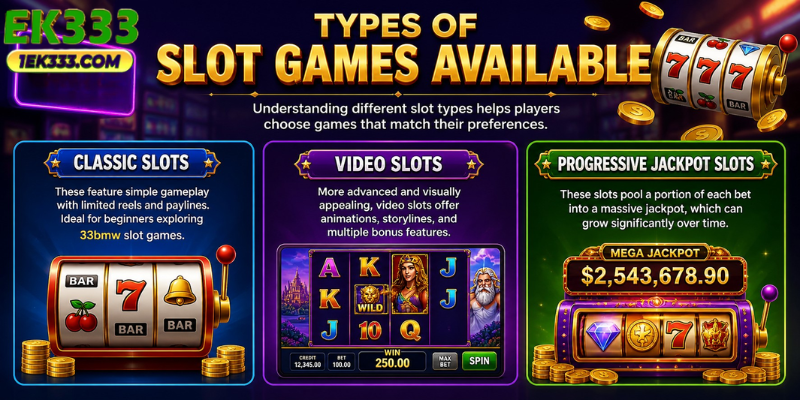 Types of Slot Games Available