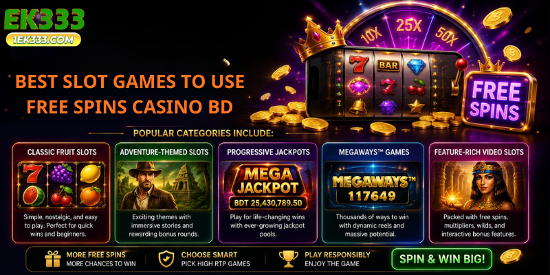 Best Slot Games to Use Free spins casino BD